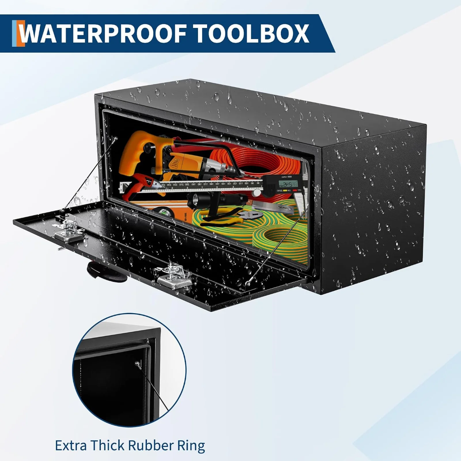Home Security Box - Kotak Peralatan Truk Baja Hitam yang