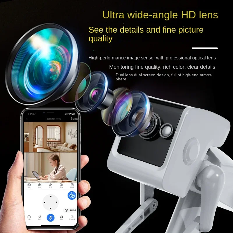 Home Security Robots - Kamera IP 2MP, tanpa kabel keamanan