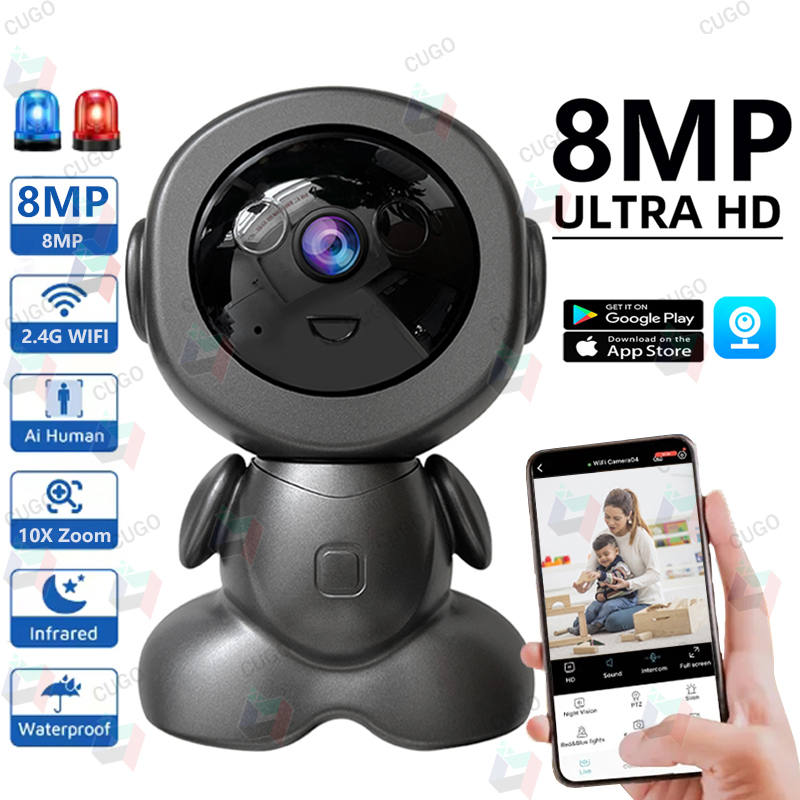 Kamera Robot Pengawas Wifi 8MP - Home Security Robots ulasan dan harga
